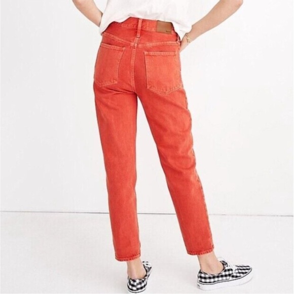 Madewell The Mom Jean High Rise in Red Size 29. NWT! - Picture 4 of 11